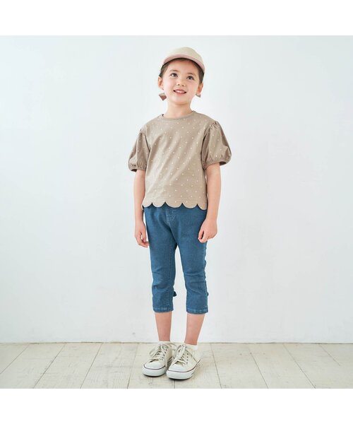 apres les cours(アプレレクール)の「パフ袖スカラップTシャツ(Tシャツ/カットソー・キッズ・ドット/アイボリー/ピンク/ブルー/その他2/イエロー・100/130/140/110/80/90/120)」の9枚目の写真