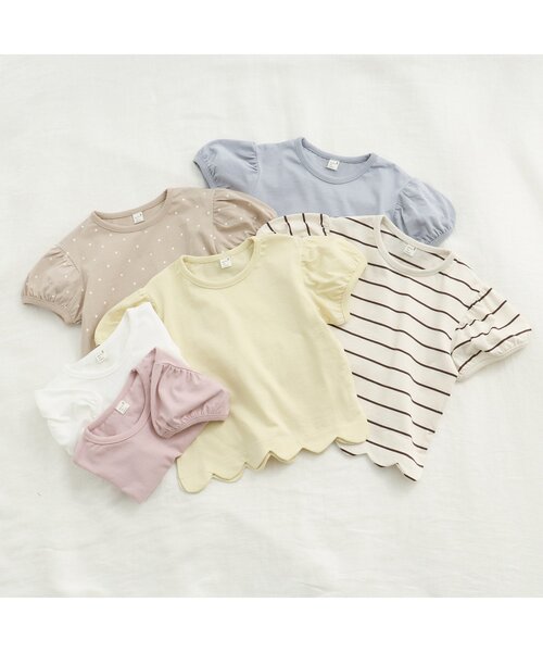 apres les cours(アプレレクール)の「パフ袖スカラップTシャツ(Tシャツ/カットソー・キッズ・ドット/アイボリー/ピンク/ブルー/その他2/イエロー・100/130/140/110/80/90/120)」の14枚目の写真