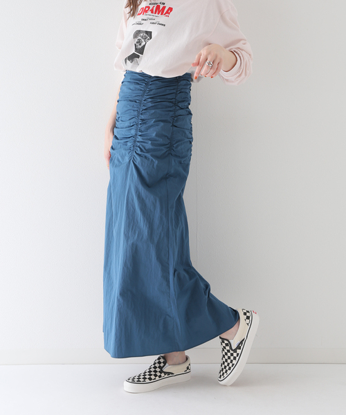 JOINT WORKS(ジョイントワークス)の「J-シャーリングギャザーロングスカート2(スカート・レディース・グレー/ブルー・SMALL/MEDIUM)」の14枚目の写真