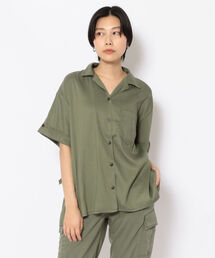AVIREX | HALF SLEEVE WING-COLLARD TENCEL SHIRT/ ハーフスリーブ ウィングカラーテンセルシャツ(シャツ/ブラウス)
