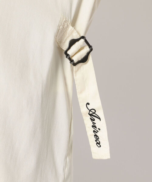 AVIREX(アヴィレックス)の「HALF SLEEVE WING-COLLARD TENCEL SHIRT/ ハーフスリーブ ウィングカラーテンセルシャツ(シャツ/ブラウス・レディース・ブラック/オリーブ/アイボリー・FREE)」の12枚目の写真