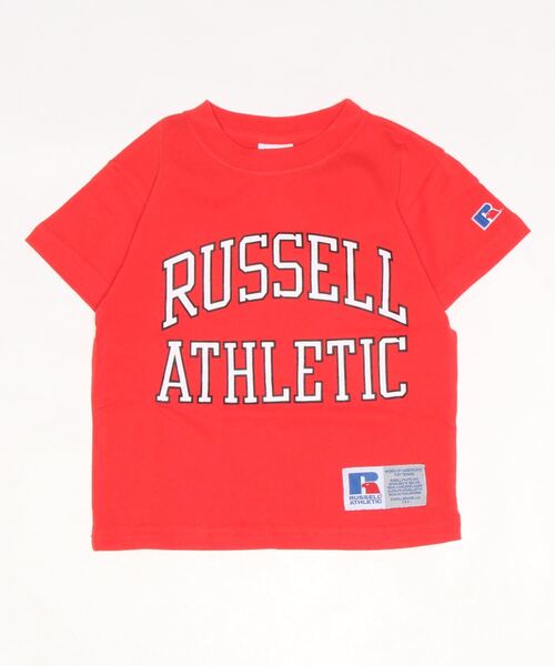 Russell Athletic(ラッセルアスレティック)の「【RUSSELL】アーチプリントTee(100~150cm)(Tシャツ/カットソー・キッズ・オフホワイト/ピンク/オレンジ/グリーン/杢グレー/チャコール・100/110/120/130/140/150)」の6枚目の写真