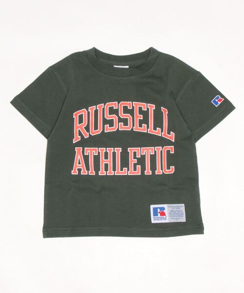 Russell Athletic(ラッセルアスレティック)の「【RUSSELL】アーチプリントTee(100~150cm)(Tシャツ/カットソー・キッズ・オフホワイト/ピンク/オレンジ/グリーン/杢グレー/チャコール・100/110/120/130/140/150)」の5枚目の写真