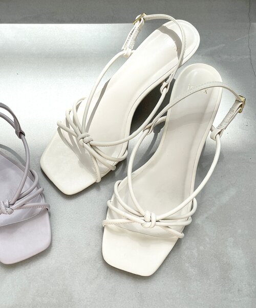 index（インデックス）の「◆バックストラップナローリボンサンダル（サンダル・レディース・ブラック/オフホワイト/パープル・03/02/01）」の2枚目の写真