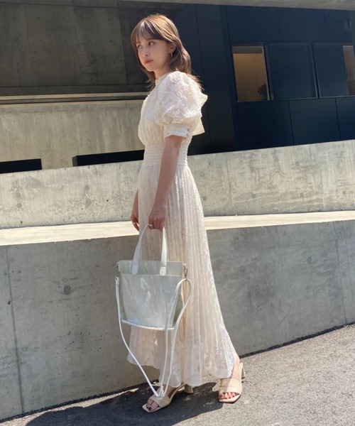 one after another NICE CLAUP(ワンアフターアナザーナイスクラップ)の「ハートポーチ付きPVCバック(ショルダーバッグ・レディース・ピンク/アイボリー/グレイッシュベージュ・FREE)」の7枚目の写真