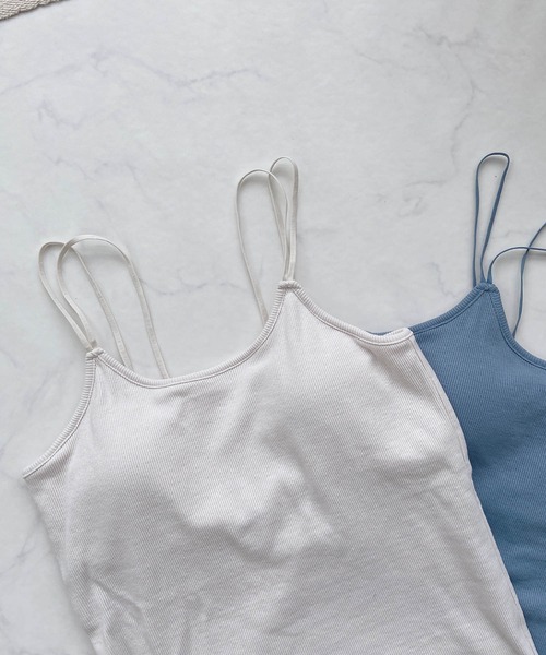 AS KNOW AS plus（アズノゥアズプラス）の「●カップ付きテレコキャミソール（キャミソール・レディース・ブラック/ブルーグレー/モカ/キナリ・FREE）」の13枚目の写真