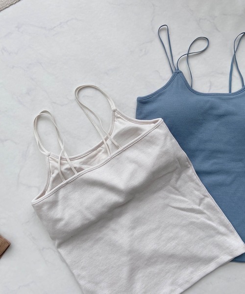 AS KNOW AS plus（アズノゥアズプラス）の「●カップ付きテレコキャミソール（キャミソール・レディース・ブラック/ブルーグレー/モカ/キナリ・FREE）」の7枚目の写真