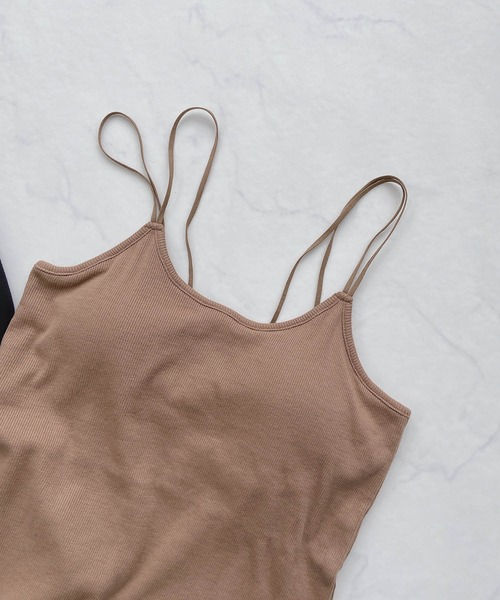 AS KNOW AS plus（アズノゥアズプラス）の「●カップ付きテレコキャミソール（キャミソール・レディース・ブラック/ブルーグレー/モカ/キナリ・FREE）」の9枚目の写真