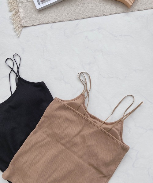 AS KNOW AS plus（アズノゥアズプラス）の「●カップ付きテレコキャミソール（キャミソール・レディース・ブラック/ブルーグレー/モカ/キナリ・FREE）」の17枚目の写真