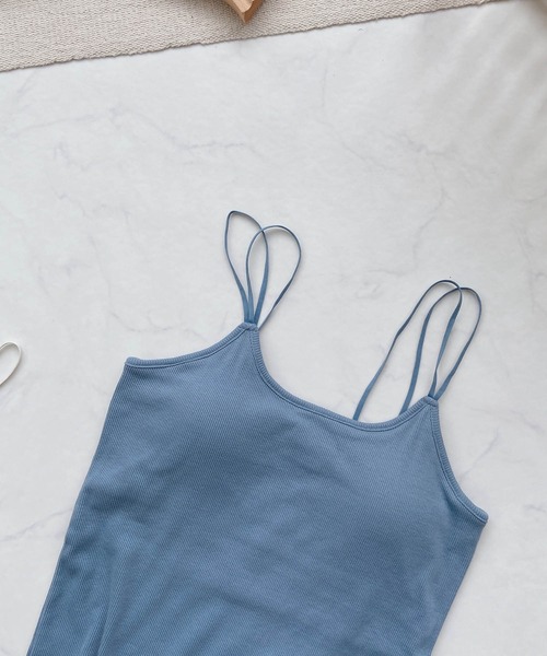 AS KNOW AS plus（アズノゥアズプラス）の「●カップ付きテレコキャミソール（キャミソール・レディース・ブラック/ブルーグレー/モカ/キナリ・FREE）」の15枚目の写真