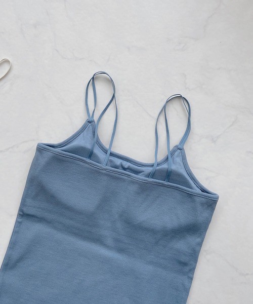 AS KNOW AS plus（アズノゥアズプラス）の「●カップ付きテレコキャミソール（キャミソール・レディース・ブラック/ブルーグレー/モカ/キナリ・FREE）」の5枚目の写真