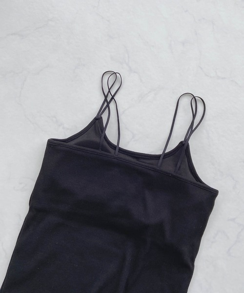 AS KNOW AS plus（アズノゥアズプラス）の「●カップ付きテレコキャミソール（キャミソール・レディース・ブラック/ブルーグレー/モカ/キナリ・FREE）」の12枚目の写真