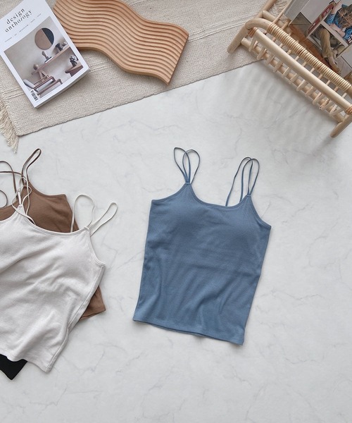 AS KNOW AS plus（アズノゥアズプラス）の「●カップ付きテレコキャミソール（キャミソール・レディース・ブラック/ブルーグレー/モカ/キナリ・FREE）」の19枚目の写真