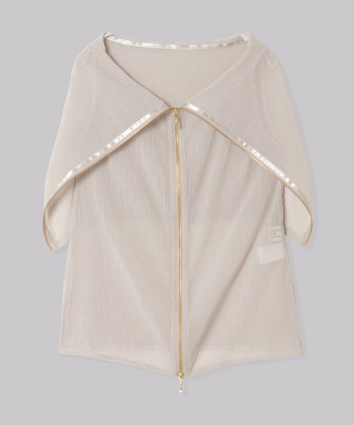 THINGS THAT MATTER(シングス ザット マター)の「THINGS THAT MATTER ZIP UP SLEEVE-LESS YORYU TOPS (ARCHIVE COLLECTION)(ベスト・レディース・ホワイト/ブラック/ベージュ・FREE)」の2枚目の写真