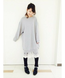 Kastane | 【Kastane】ダメージ裏毛ワンピース(ワンピース)