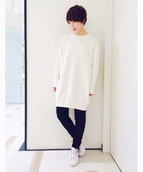 Kastane（カスタネ）の「【Kastane】ダメージ裏毛ワンピース（ワンピース・レディース・グレー/オレンジ/アイボリー・FREE）」の14枚目の写真