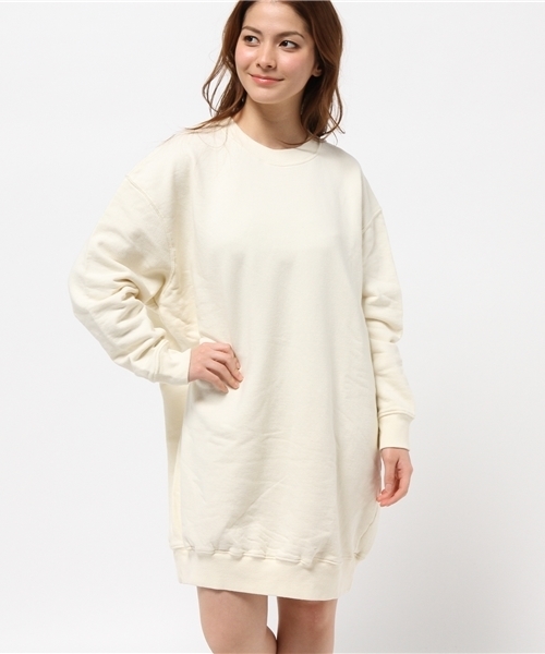 Kastane（カスタネ）の「【Kastane】ダメージ裏毛ワンピース（ワンピース・レディース・グレー/オレンジ/アイボリー・FREE）」の4枚目の写真