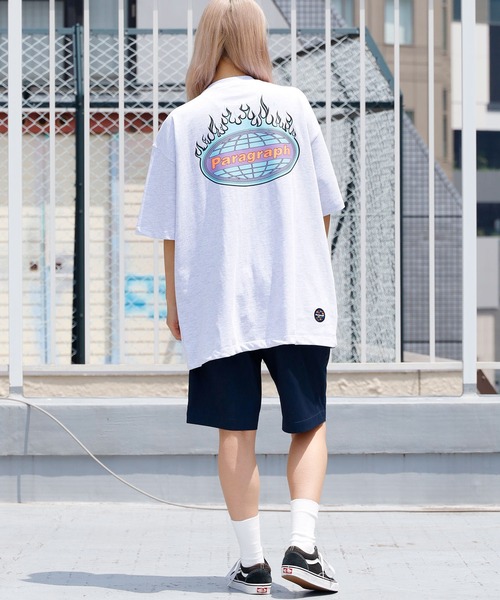 パラグラフ 半袖 復刻 ファイヤー ロゴ Tシャツ ホワイト Paragraph（パラグラフ）の「Paragraph/パラグラフ Fire Logo T
