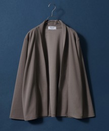 Georgette Oversized Collar Buttonless Cardigan/ジョーゼット オーバーサイズ 襟付き ボタンレス カーディガン
