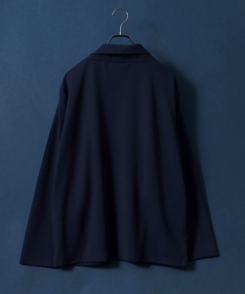ANPAS（アンパス）の「Georgette Oversized Collar Buttonless Cardigan/ジョーゼット オーバーサイズ 襟付き ボタンレス カーディガン（カーディガン/ボレロ・メンズ・ブラック/グレイッシュベージュ/ネイビー/ライトグレー・L/M/LL）」の20枚目の写真