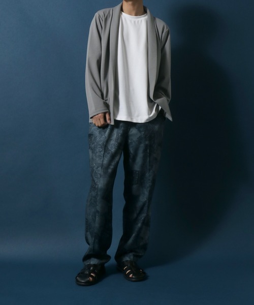 ANPAS（アンパス）の「Georgette Oversized Collar Buttonless Cardigan/ジョーゼット オーバーサイズ 襟付き ボタンレス カーディガン（カーディガン/ボレロ・メンズ・ブラック/グレイッシュベージュ/ネイビー/ライトグレー・L/M/LL）」の14枚目の写真