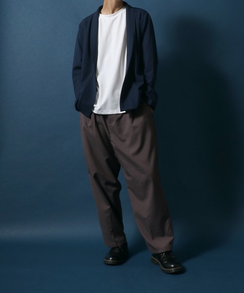 ANPAS（アンパス）の「Georgette Oversized Collar Buttonless Cardigan/ジョーゼット オーバーサイズ 襟付き ボタンレス カーディガン（カーディガン/ボレロ・メンズ・ブラック/グレイッシュベージュ/ネイビー/ライトグレー・L/M/LL）」の15枚目の写真