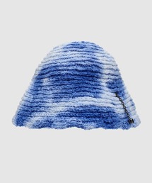 BLUE TIE-DYE KNIT BUCKET HAT