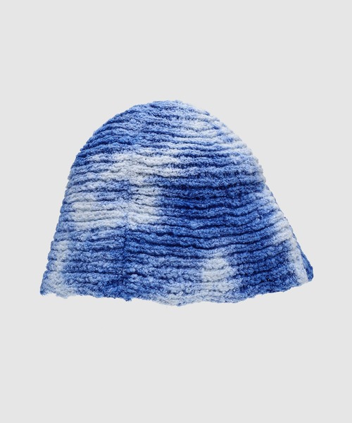 WE11DONE（ウェルダン）の「BLUE TIE-DYE KNIT BUCKET HAT（ハット・メンズ・ブルー・ONE SIZE）」の2枚目の写真
