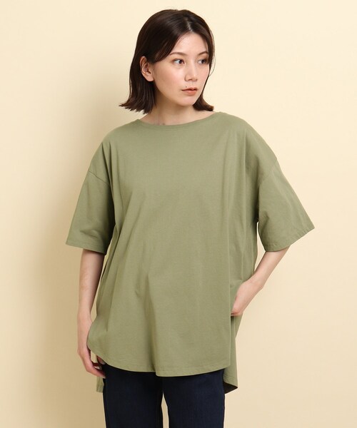 Dessin（デッサン）の「Z of zampa Organic　サスティナコットンTシャツ（Tシャツ/カットソー・レディース・ネイビー/オリーブ/ライトベージュ/レモンイエロー・02）」の3枚目の写真