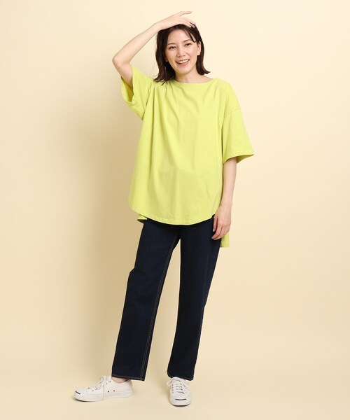 Dessin（デッサン）の「Z of zampa Organic　サスティナコットンTシャツ（Tシャツ/カットソー・レディース・ネイビー/オリーブ/ライトベージュ/レモンイエロー・02）」の19枚目の写真