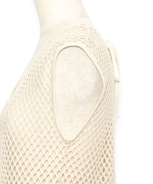 AS KNOW AS PINKY(アズノゥアズピンキー)の「メッシュが決め手ロングジレー(ベスト・レディース・ブラック/ベージュ/オフホワイト/オレンジ・FREE)」の8枚目の写真