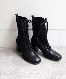 byあしながおじさん | ヒールアップニットブーツ　-8750403(ブーツ)