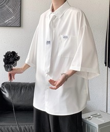 【FVLMEN】plane tie halfsleeve shirt/プレーン タイ ハーフスリーブ シャツ