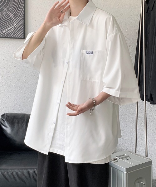 FVLMEN(フルメン)の「【FVLMEN】plane tie halfsleeve shirt/プレーン タイ ハーフスリーブ シャツ(シャツ/ブラウス・メンズ・ホワイト/ブラック・MEDIUM/LARGE/X-LARGE)」の18枚目の写真