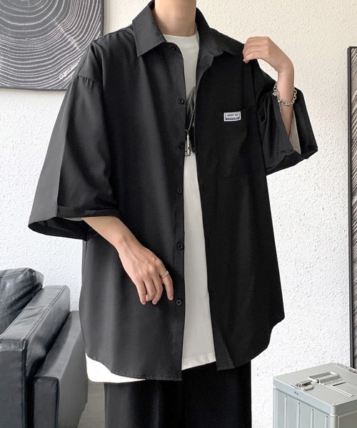 FVLMEN(フルメン)の「【FVLMEN】plane tie halfsleeve shirt/プレーン タイ ハーフスリーブ シャツ(シャツ/ブラウス・メンズ・ホワイト/ブラック・MEDIUM/LARGE/X-LARGE)」の12枚目の写真