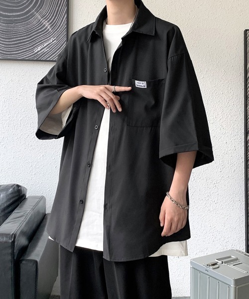 FVLMEN(フルメン)の「【FVLMEN】plane tie halfsleeve shirt/プレーン タイ ハーフスリーブ シャツ(シャツ/ブラウス・メンズ・ホワイト/ブラック・MEDIUM/LARGE/X-LARGE)」の15枚目の写真