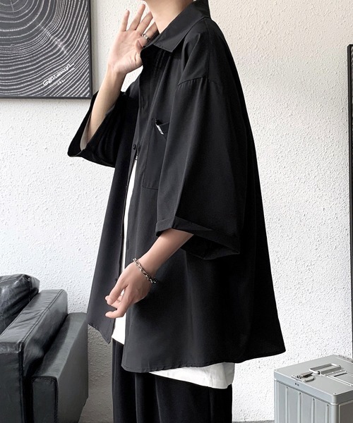 FVLMEN(フルメン)の「【FVLMEN】plane tie halfsleeve shirt/プレーン タイ ハーフスリーブ シャツ(シャツ/ブラウス・メンズ・ホワイト/ブラック・MEDIUM/LARGE/X-LARGE)」の17枚目の写真