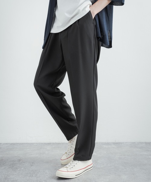 Audience（オーディエンス）の「日本製 リネンライク 接触冷感 2タックテーパードイージースラックスパンツ AUD3532（スラックス・メンズ・ブラック/チャコール/グレイッシュベージュ・L/XL/M）」の4枚目の写真