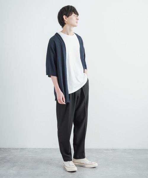 Audience（オーディエンス）の「日本製 リネンライク 接触冷感 2タックテーパードイージースラックスパンツ AUD3532（スラックス・メンズ・ブラック/チャコール/グレイッシュベージュ・L/XL/M）」の6枚目の写真