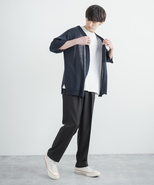 Audience（オーディエンス）の「日本製 リネンライク 接触冷感 2タックテーパードイージースラックスパンツ AUD3532（スラックス・メンズ・ブラック/チャコール/グレイッシュベージュ・L/XL/M）」の7枚目の写真