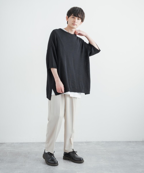 Audience（オーディエンス）の「日本製 リネンライク 接触冷感 2タックテーパードイージースラックスパンツ AUD3532（スラックス・メンズ・ブラック/チャコール/グレイッシュベージュ・L/XL/M）」の15枚目の写真