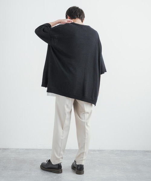 Audience（オーディエンス）の「日本製 リネンライク 接触冷感 2タックテーパードイージースラックスパンツ AUD3532（スラックス・メンズ・ブラック/チャコール/グレイッシュベージュ・L/XL/M）」の17枚目の写真