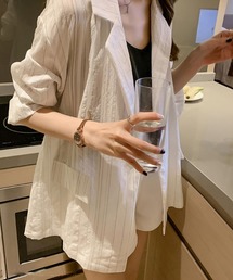 マルチストライプ 春夏用薄手テーラージャケット