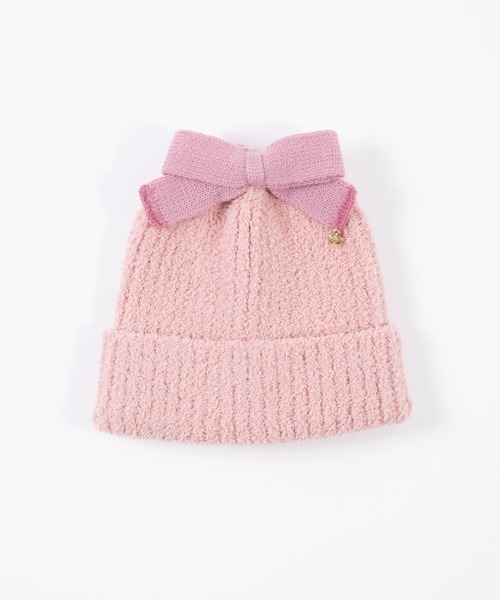 KP DECO（ケーピーデコ）の「リボントップのマシュマロ糸風ニット帽(S～L)（ニットキャップ/ビーニー・キッズ・ピンク/オフホワイト・SMALL/MEDIUM/LARGE）」の14枚目の写真