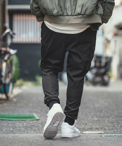 セール】【NULL】ナチュラルストレッチ サルエル カーゴ ジョガー