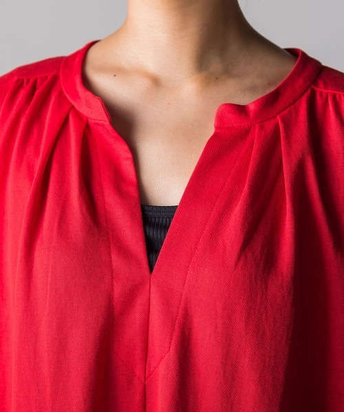 socolla(ソコラ)の「【socolla】フレンチスリーブカフタンワンピース(ワンピース・レディース・レッド/ブラウン/ブラック/グリーン・M)」の17枚目の写真