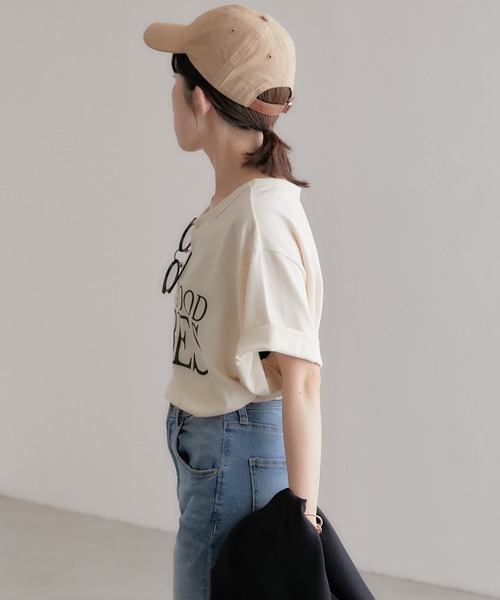 COLLAGE GALLARDAGALANTE（コラージュガリャルダガランテ）の「大人ロゴ/プリントTシャツ/手洗い可（Tシャツ/カットソー・レディース・チャコールグレー/アイボリー・FREE）」の21枚目の写真