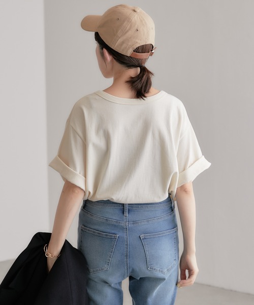 COLLAGE GALLARDAGALANTE（コラージュガリャルダガランテ）の「大人ロゴ/プリントTシャツ/手洗い可（Tシャツ/カットソー・レディース・チャコールグレー/アイボリー・FREE）」の11枚目の写真