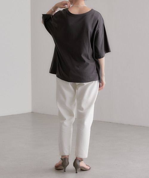 COLLAGE GALLARDAGALANTE（コラージュガリャルダガランテ）の「大人ロゴ/プリントTシャツ/手洗い可（Tシャツ/カットソー・レディース・チャコールグレー/アイボリー・FREE）」の18枚目の写真