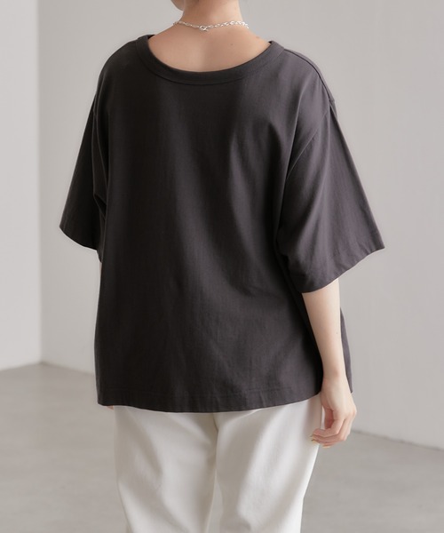 COLLAGE GALLARDAGALANTE（コラージュガリャルダガランテ）の「大人ロゴ/プリントTシャツ/手洗い可（Tシャツ/カットソー・レディース・チャコールグレー/アイボリー・FREE）」の3枚目の写真